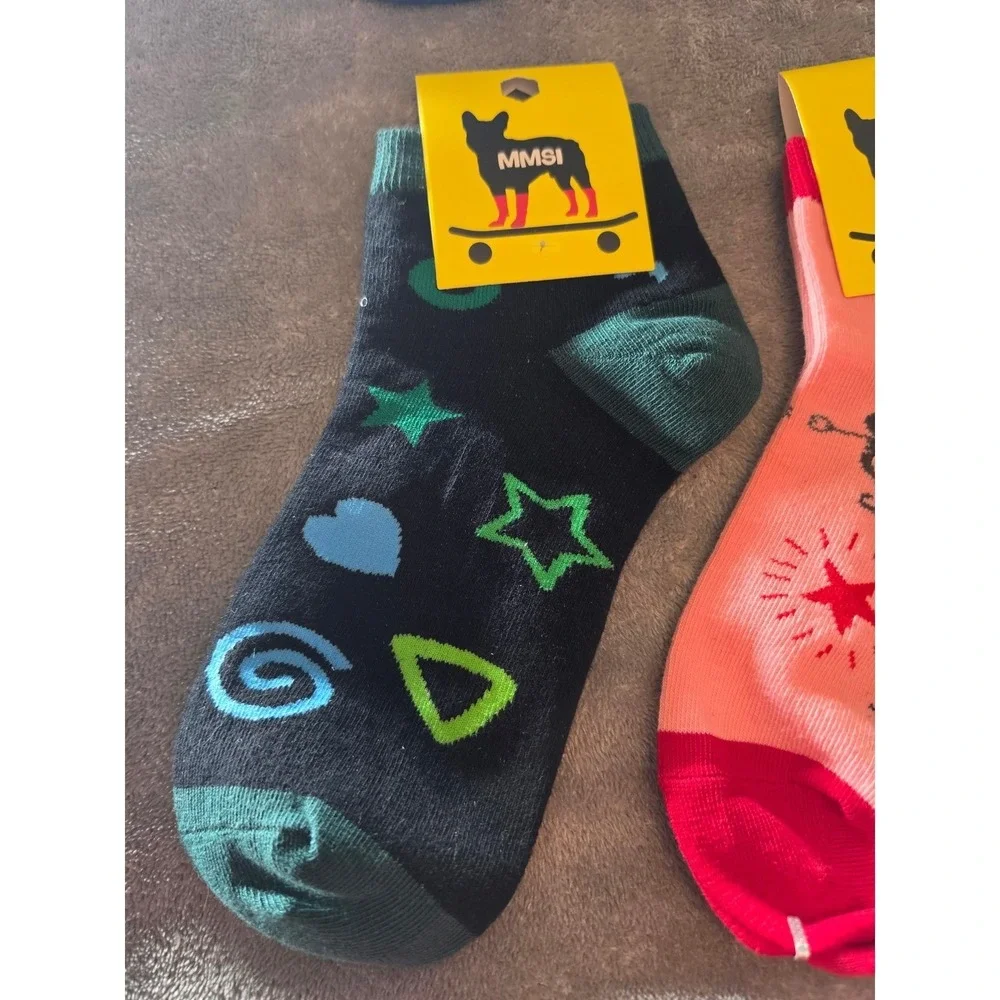 Me My Socks And I MMSI Kids Novelty Ankle Socks 12 Pair Bundle Multi Print New
